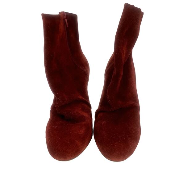 Free People Fairfax Heel Suede Zip Boot Womens 8.5/39 Rust Red corpcore office - Picture 2 of 9